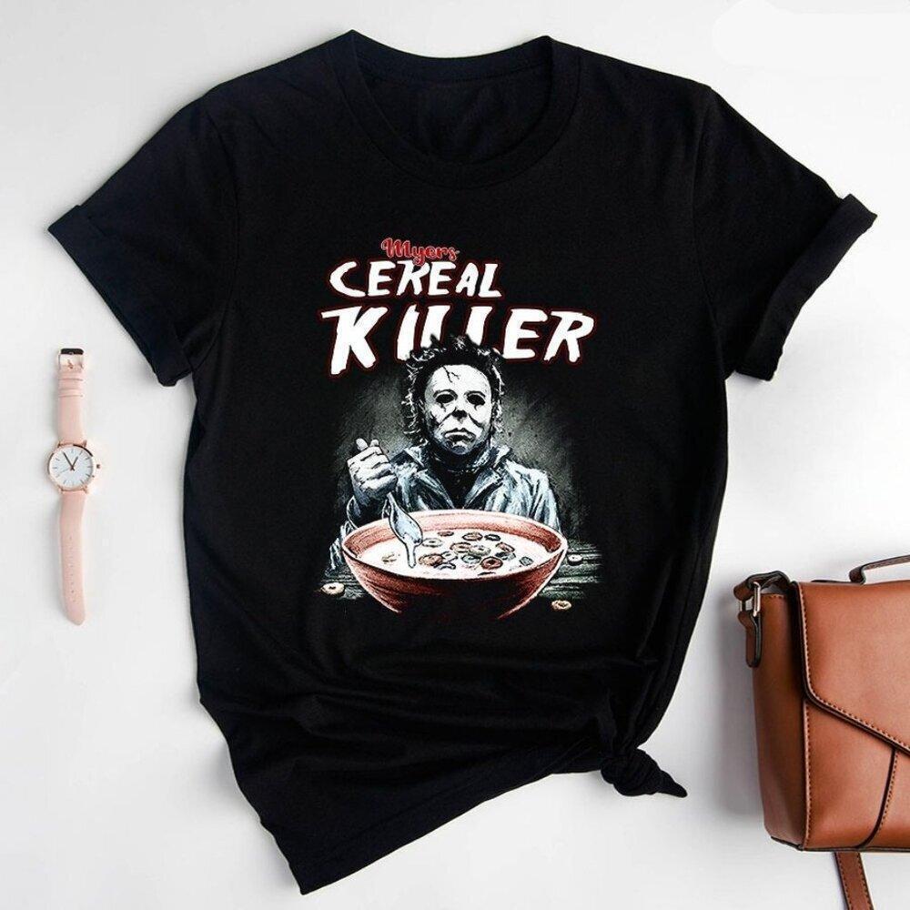 Michael Myers Cereal Killer Halloween T Shirt Horror Movie Graphic Fan Giftretro